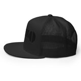 Embroidered Gonzo Flat Brim Snapback (Black on Black)