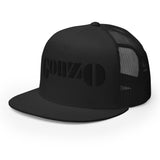 Embroidered Gonzo Flat Brim Snapback (Black on Black)