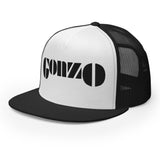 Embroidered Gonzo Flat Brim Snapback Trucker Cap