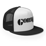 Embroidered Gonzo Flat Brim Snapback Trucker Cap
