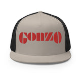 Embroidered Gonzo Flat Brim Snapback Trucker Cap