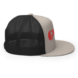 Embroidered Gonzo Flat Brim Snapback Trucker Cap