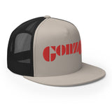 Embroidered Gonzo Flat Brim Snapback Trucker Cap