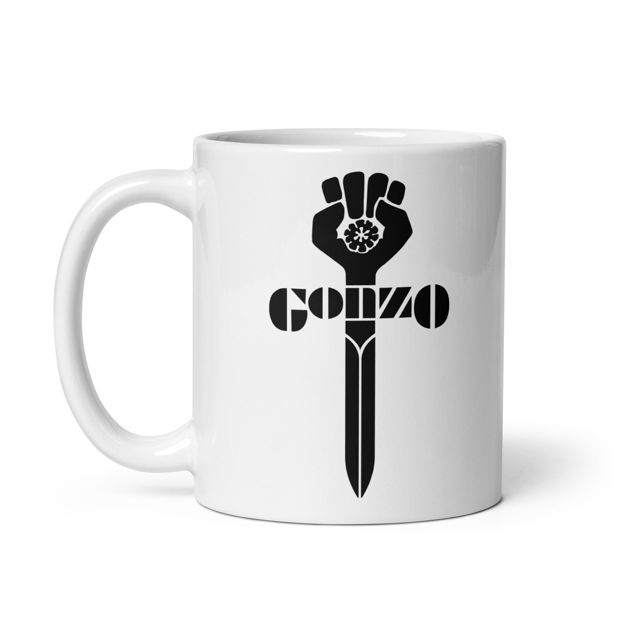 Gonzo Logo White Mug (Various Sizes)  Official Hunter S. Thompson Gonzo  Store