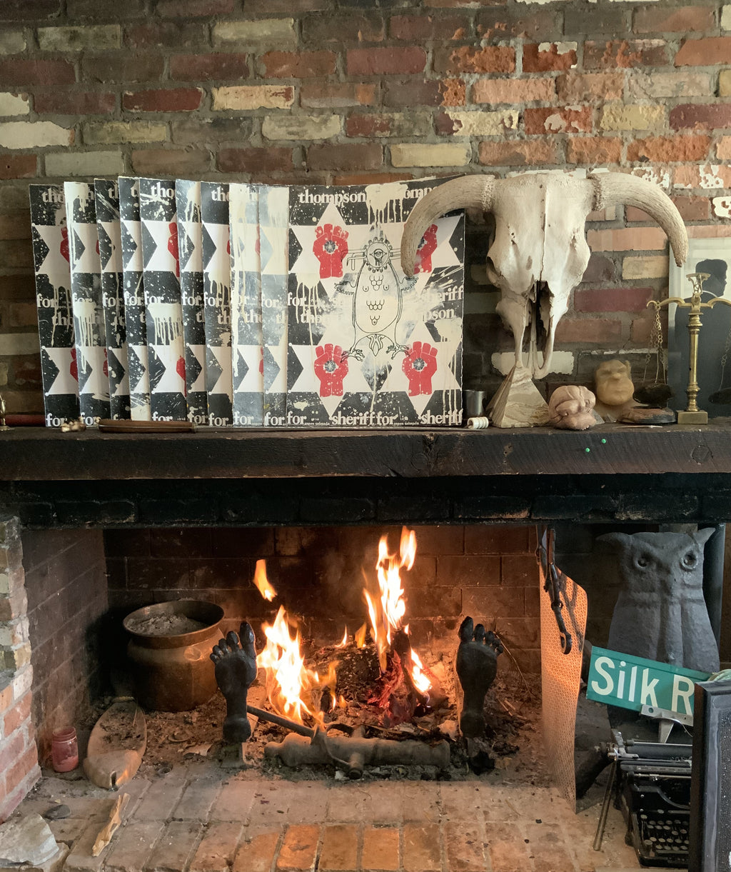 Original Mescalito/Thompson for Sheriff Collage/Silkscreen made at Owl Farm