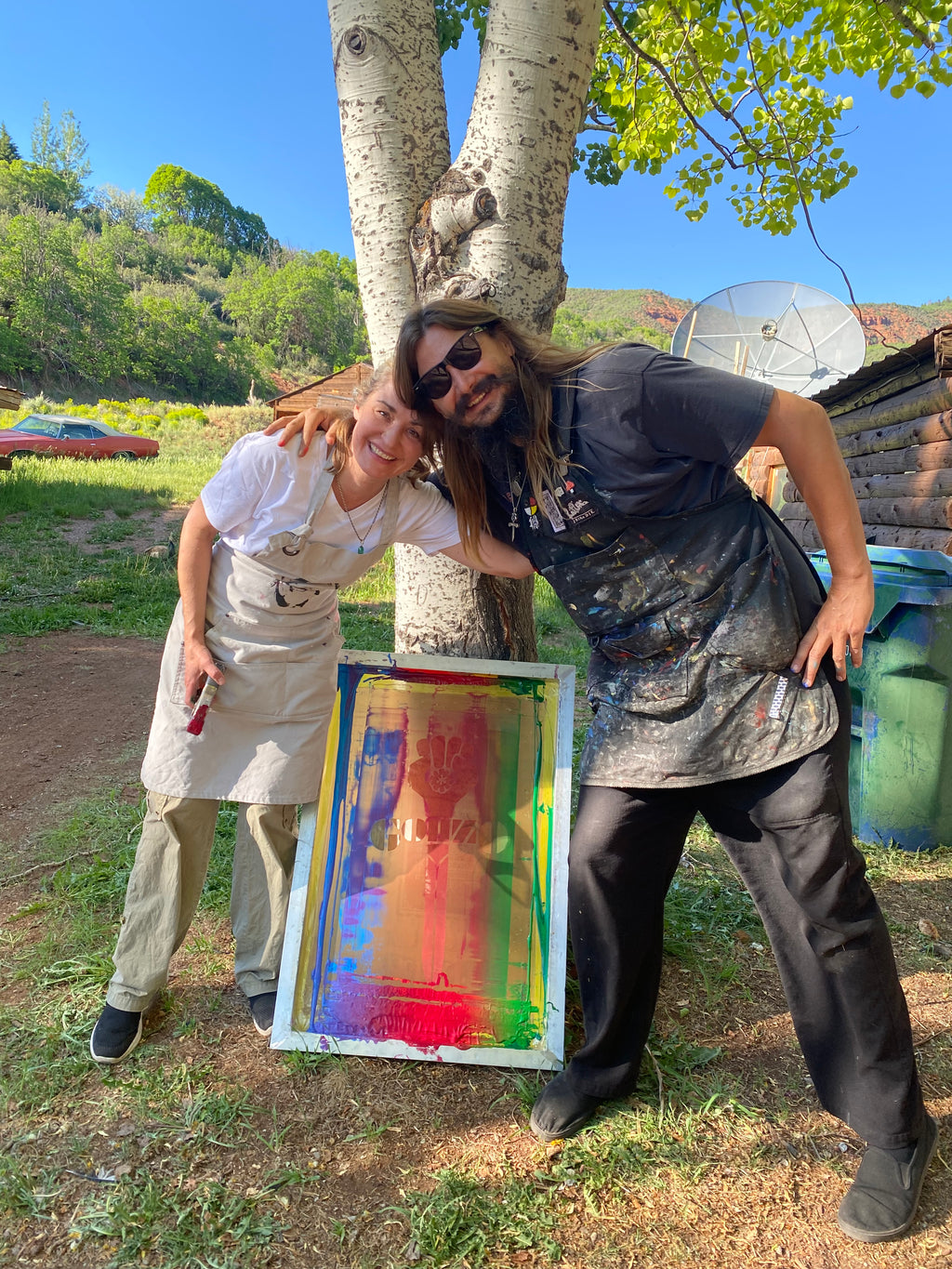 Original Gonzo Symbol Silkscreen Print made at Owl Farm