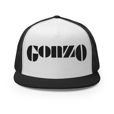 Embroidered Gonzo Flat Brim Snapback Trucker Cap