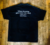 Black Gonzo T-shirt with quote