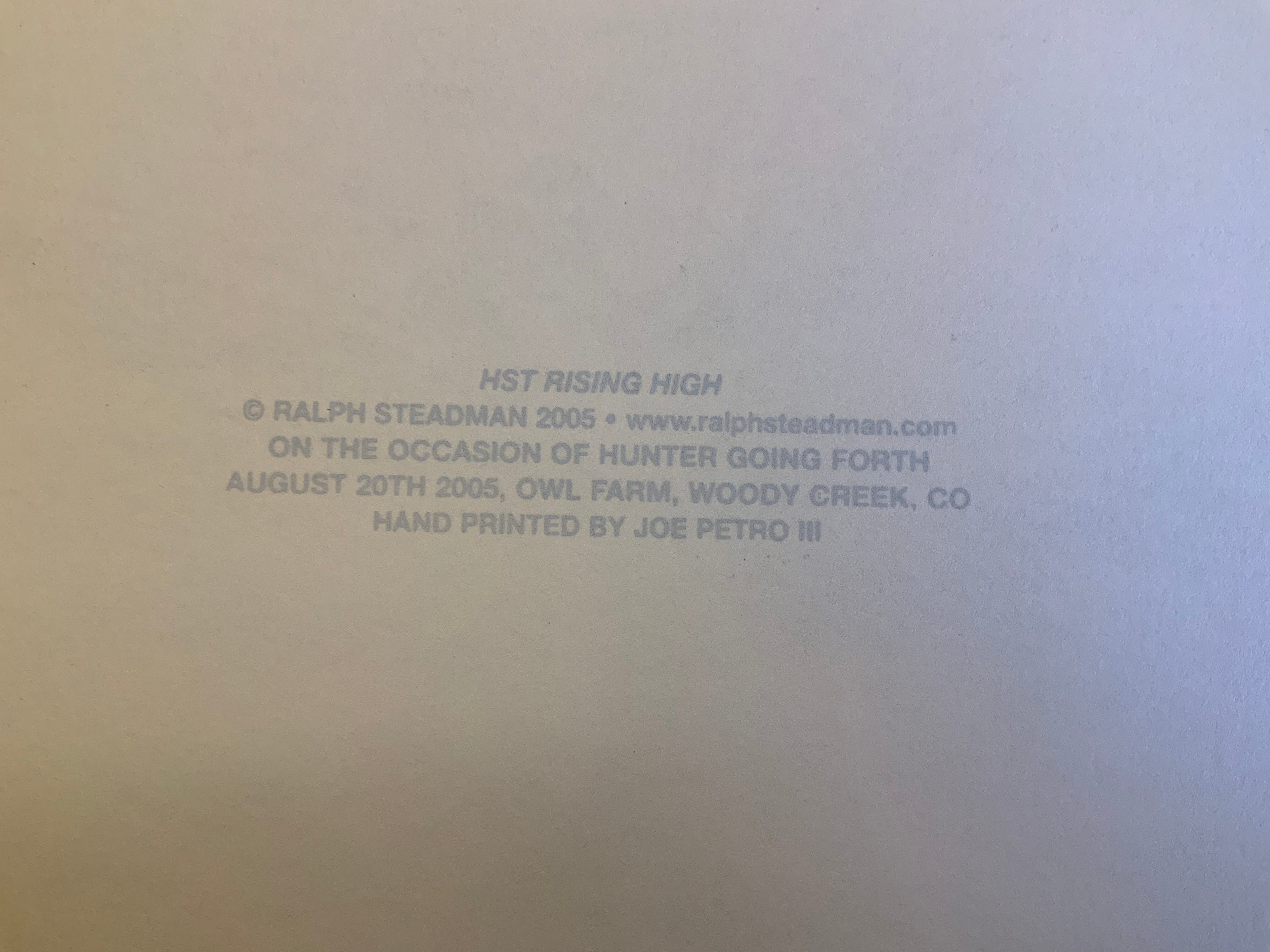 Hunter S. Thompson "Rising High" by Ralph Steadman print