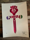 Original Gonzo Symbol Silkscreen Print made at Owl Farm