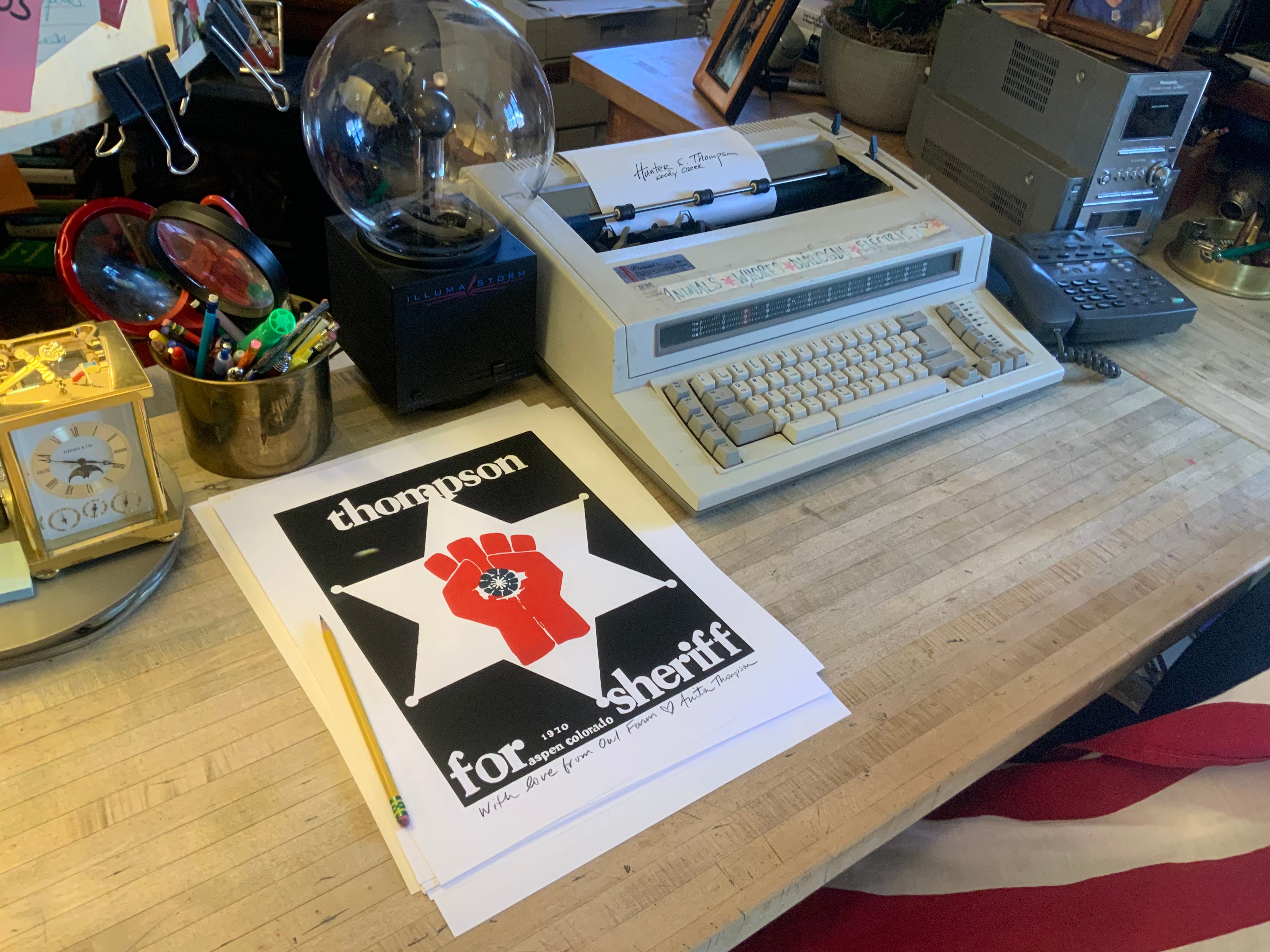 Small, Thompson for Sheriff Poster on archival paper, embossed and inscribed at Owl Farm