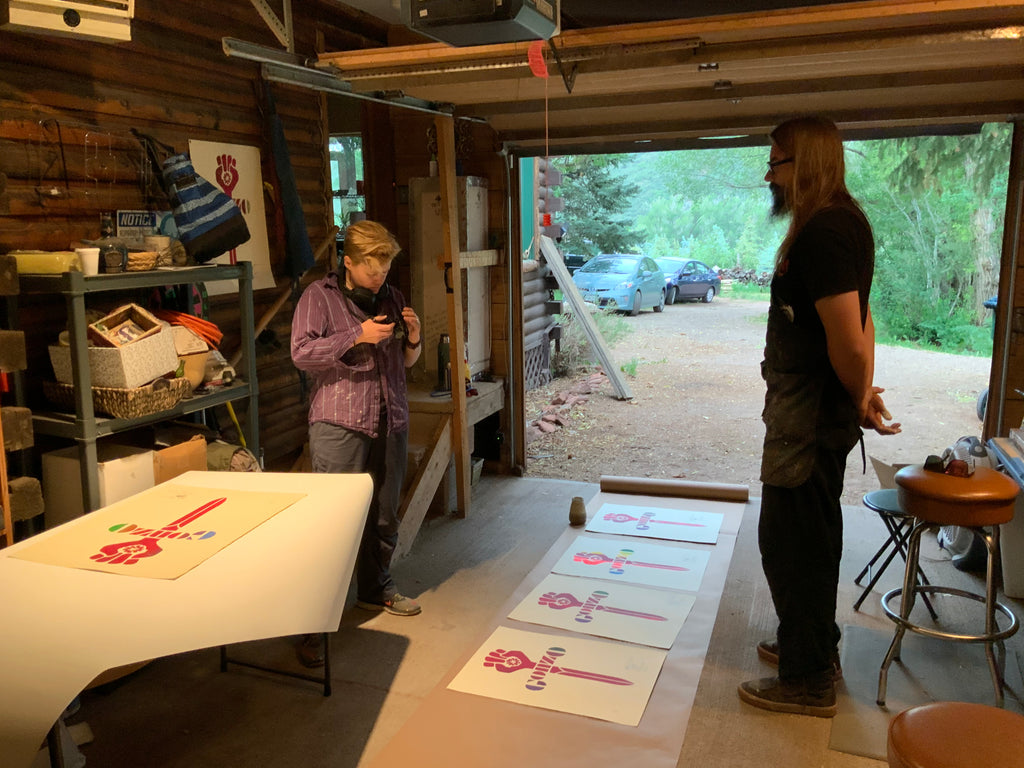 Original Gonzo Symbol Silkscreen Print made at Owl Farm