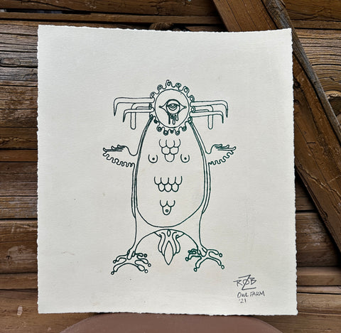 Original 'Mescalito' Silkscreen Print made at Owl Farm