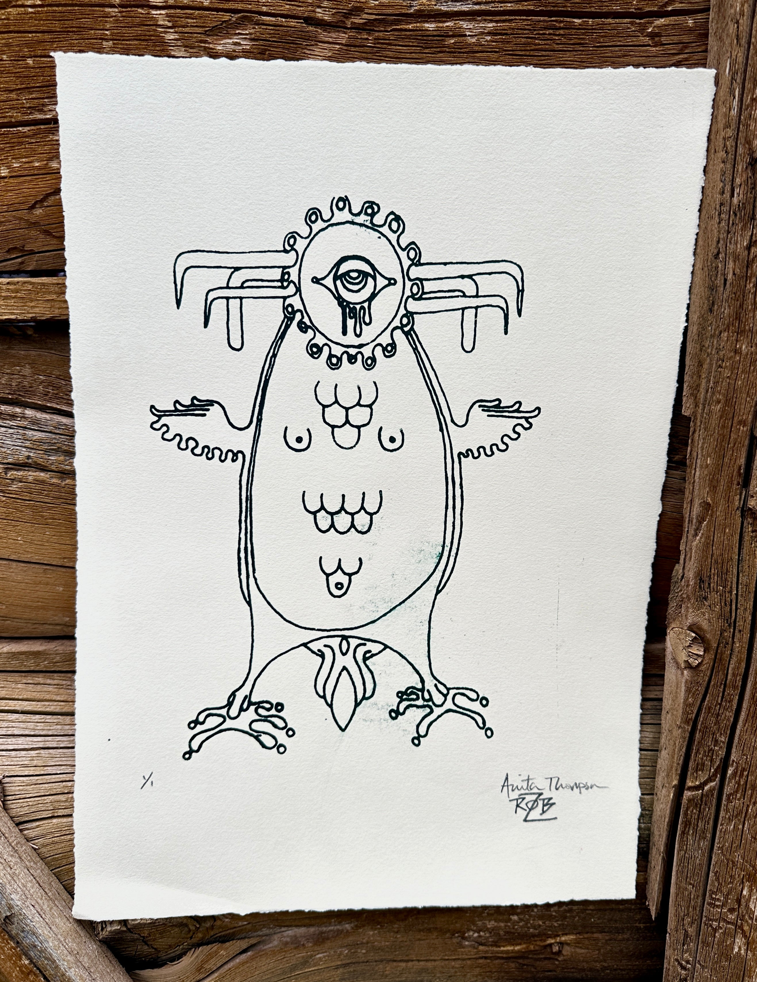 Original 'Mescalito' Silkscreen Print made at Owl Farm