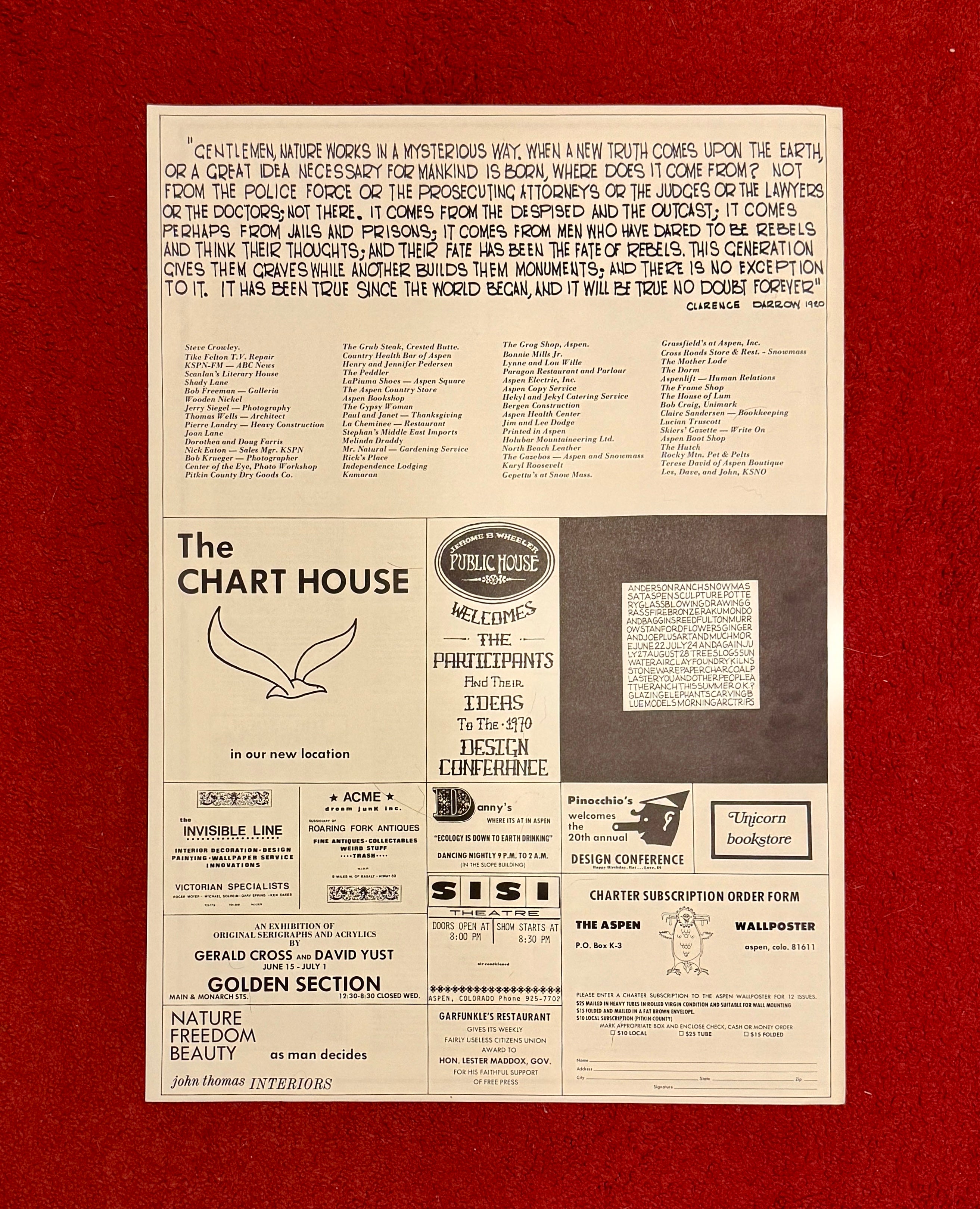 Aspen Wall Poster 4: The American Dream (ORIGINAL PRINT/LITHOGRAPH)