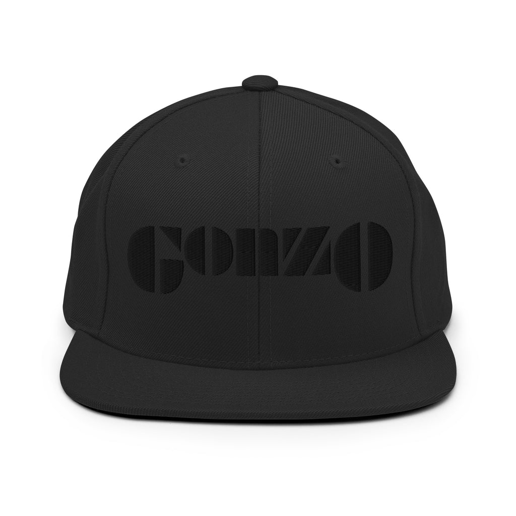 Embroidered Gonzo 6-Panel Snapback (Black on Black)