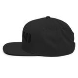 Embroidered Gonzo Flat Brim Snapback (Black on Black)