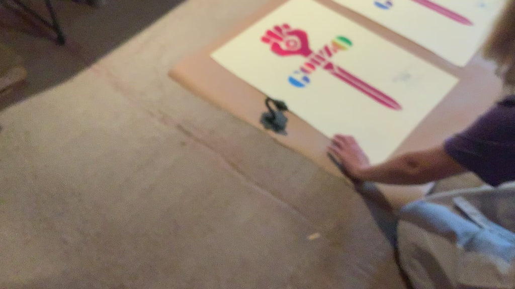 Original Gonzo Symbol Silkscreen Print made at Owl Farm