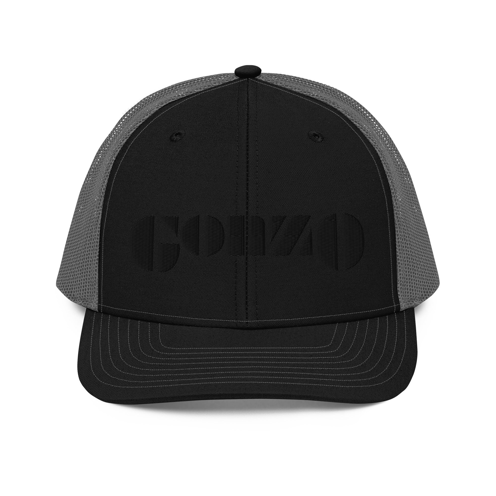 Embroidered "Black on Black" Gonzo Snapback Trucker Cap
