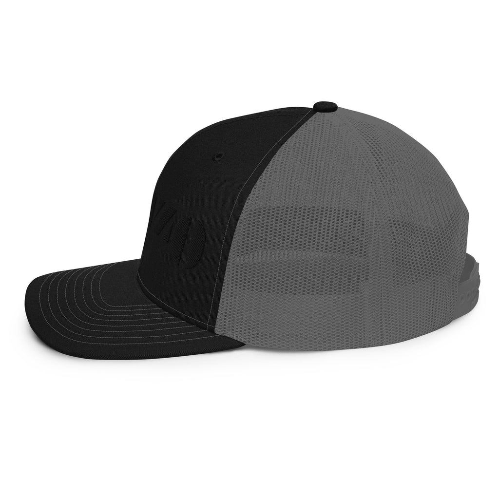 Embroidered "Black on Black" Gonzo Snapback Trucker Cap