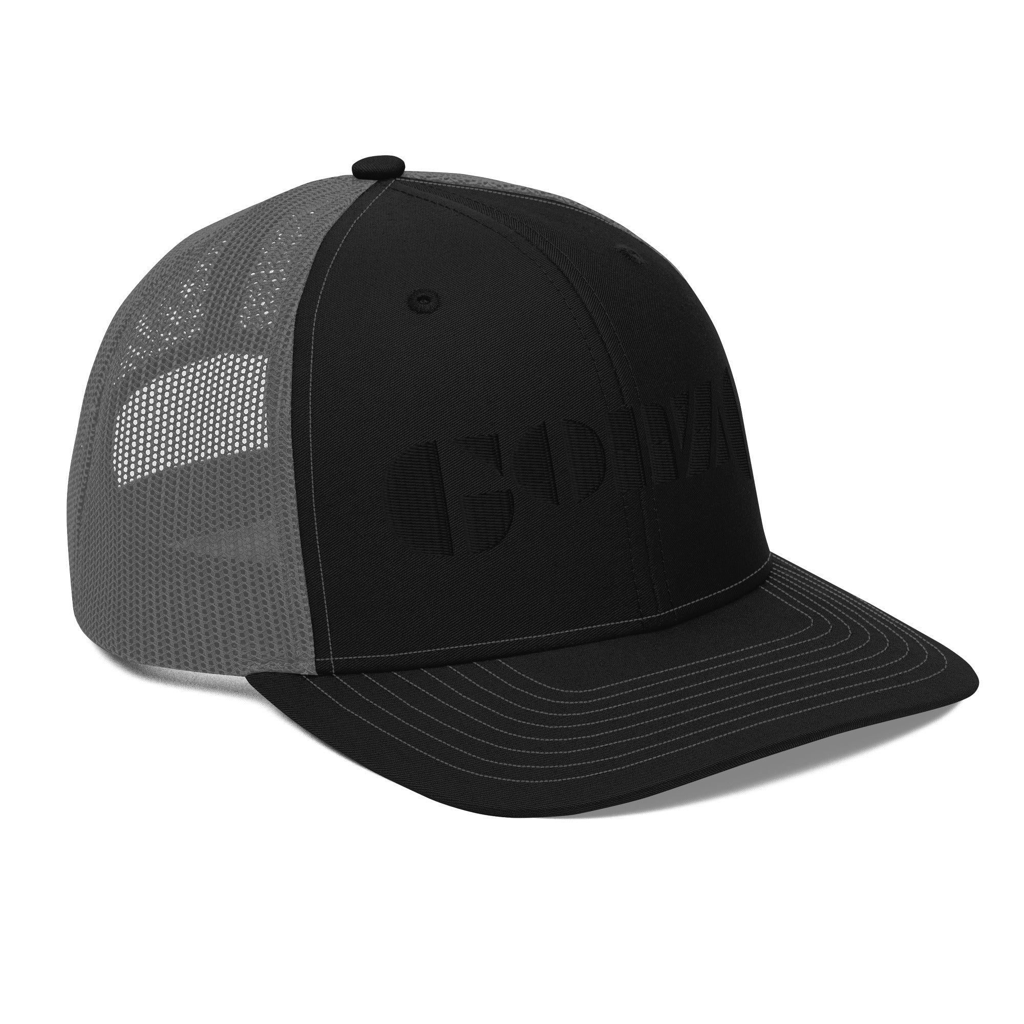 Embroidered "Black on Black" Gonzo Snapback Trucker Cap