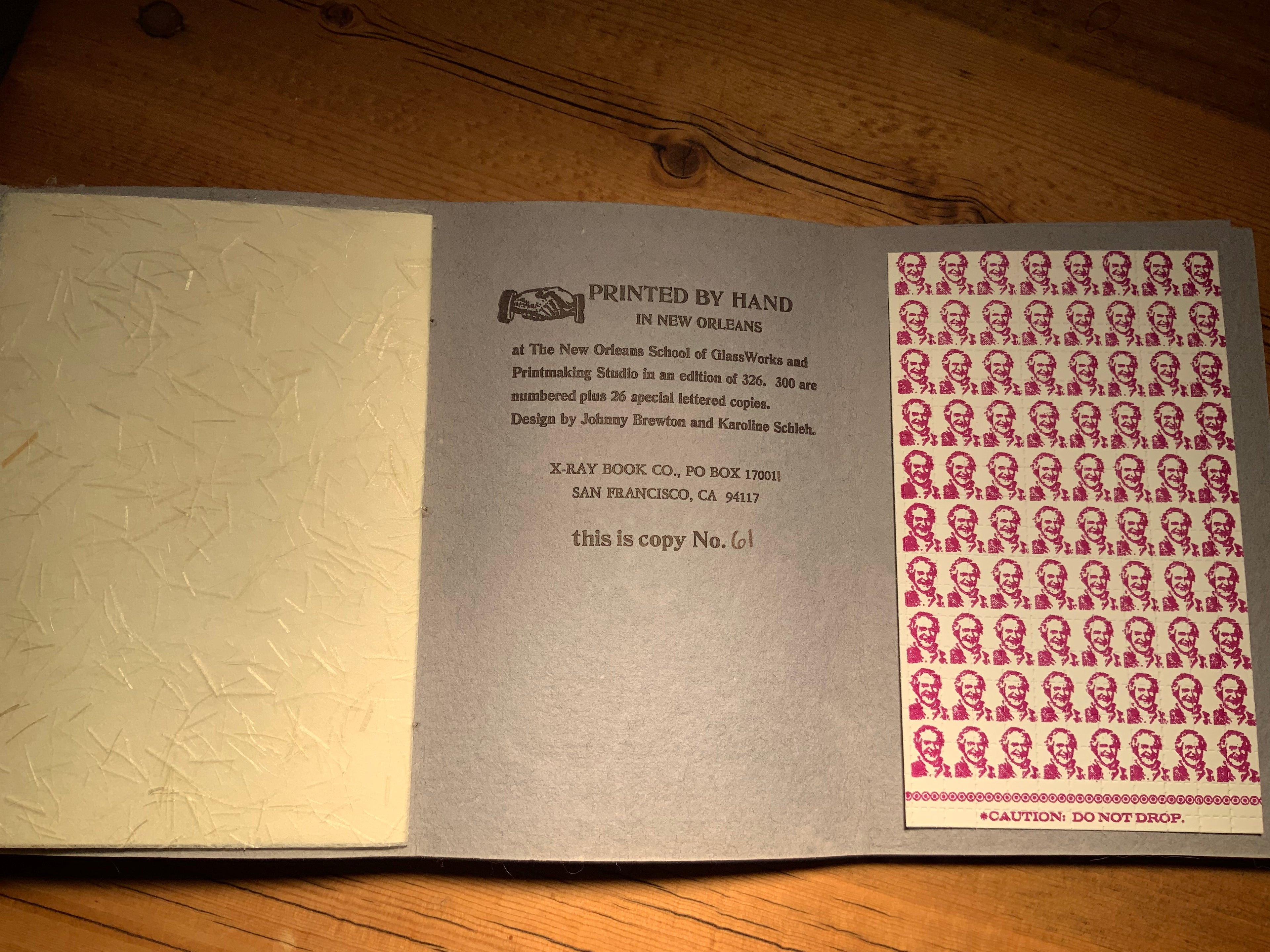 Mistah Leary He Dead -- Handmade paperback limited edition book embossed with Hunter's seal.