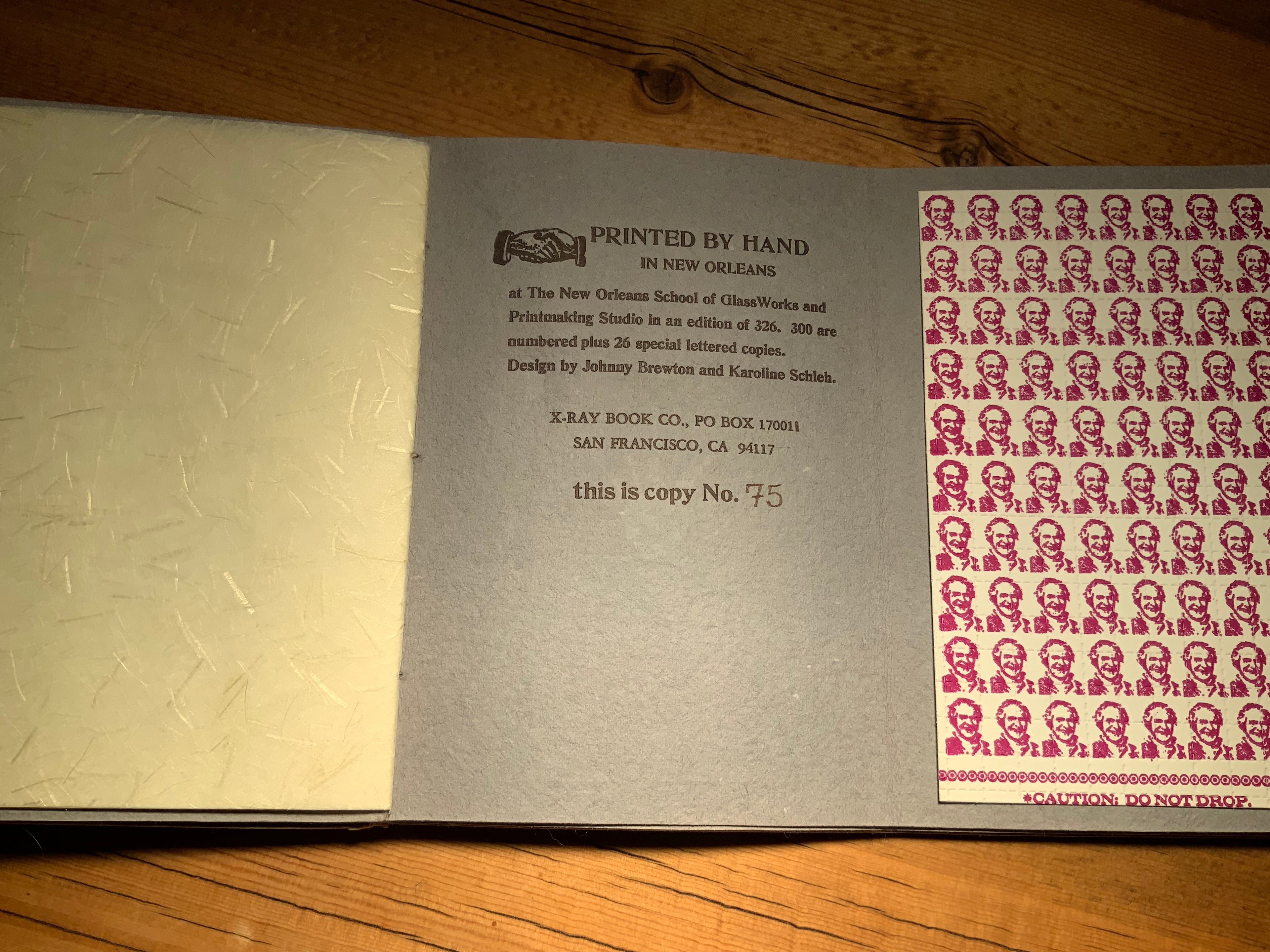 Mistah Leary He Dead -- Handmade paperback limited edition book embossed with Hunter's seal.