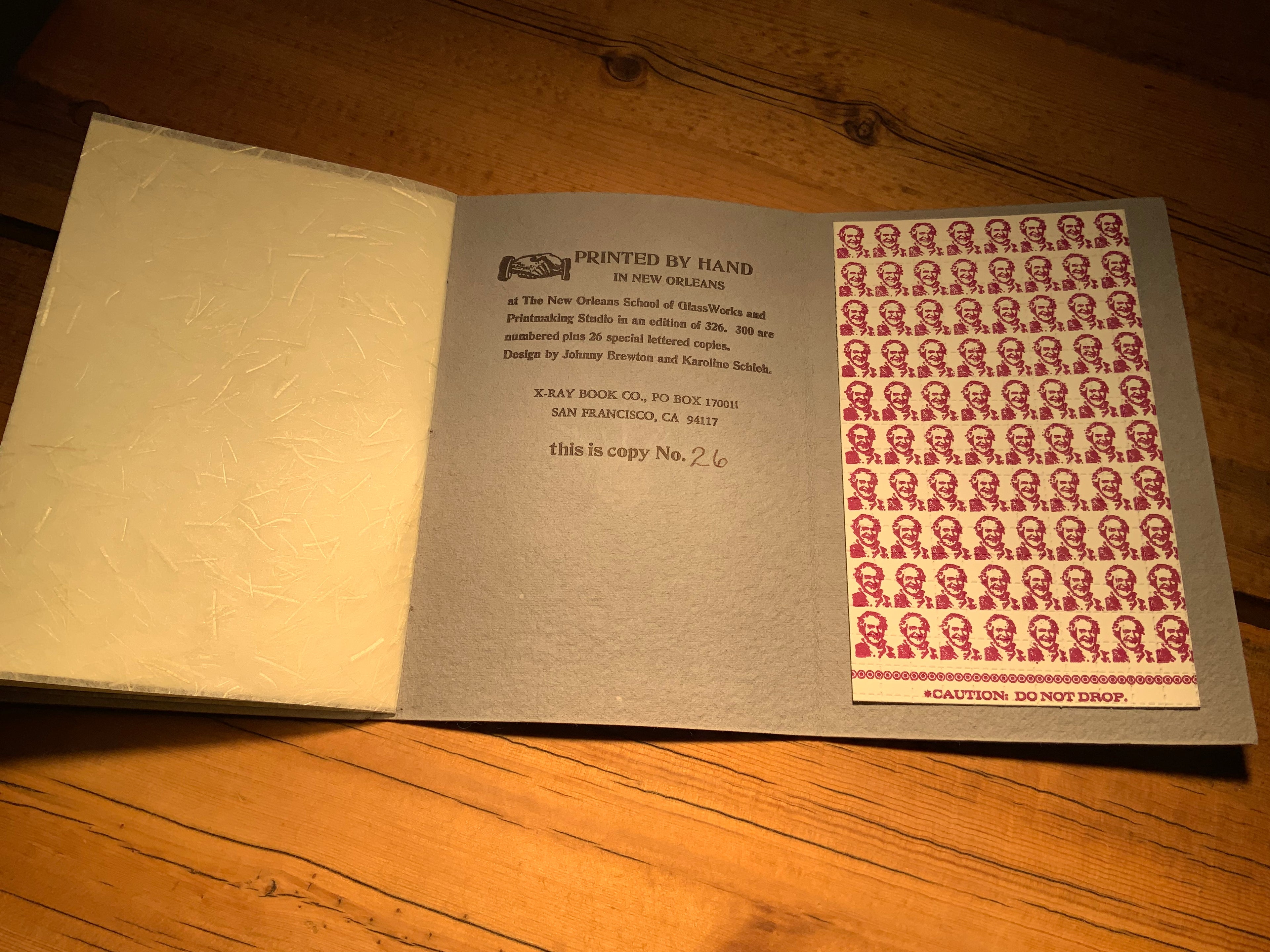 Mistah Leary He Dead -- Handmade paperback limited edition book embossed with Hunter's seal.