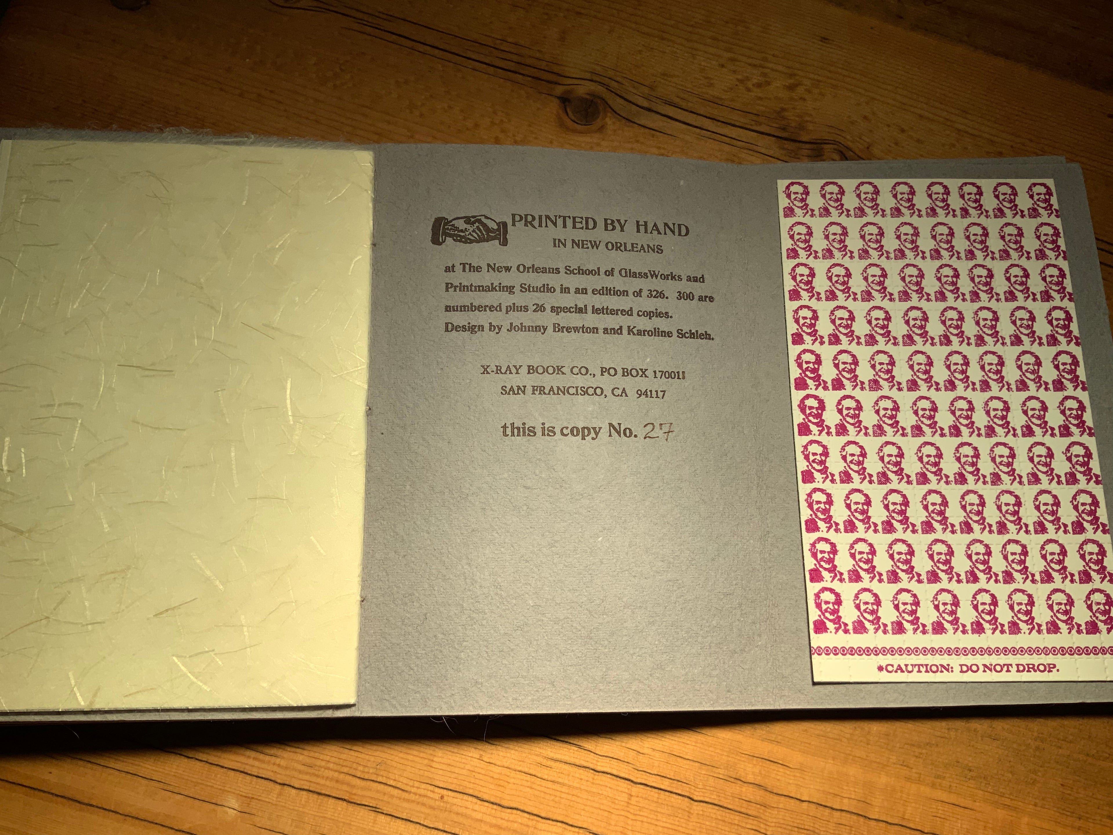 Mistah Leary He Dead -- Handmade paperback limited edition book embossed with Hunter's seal.