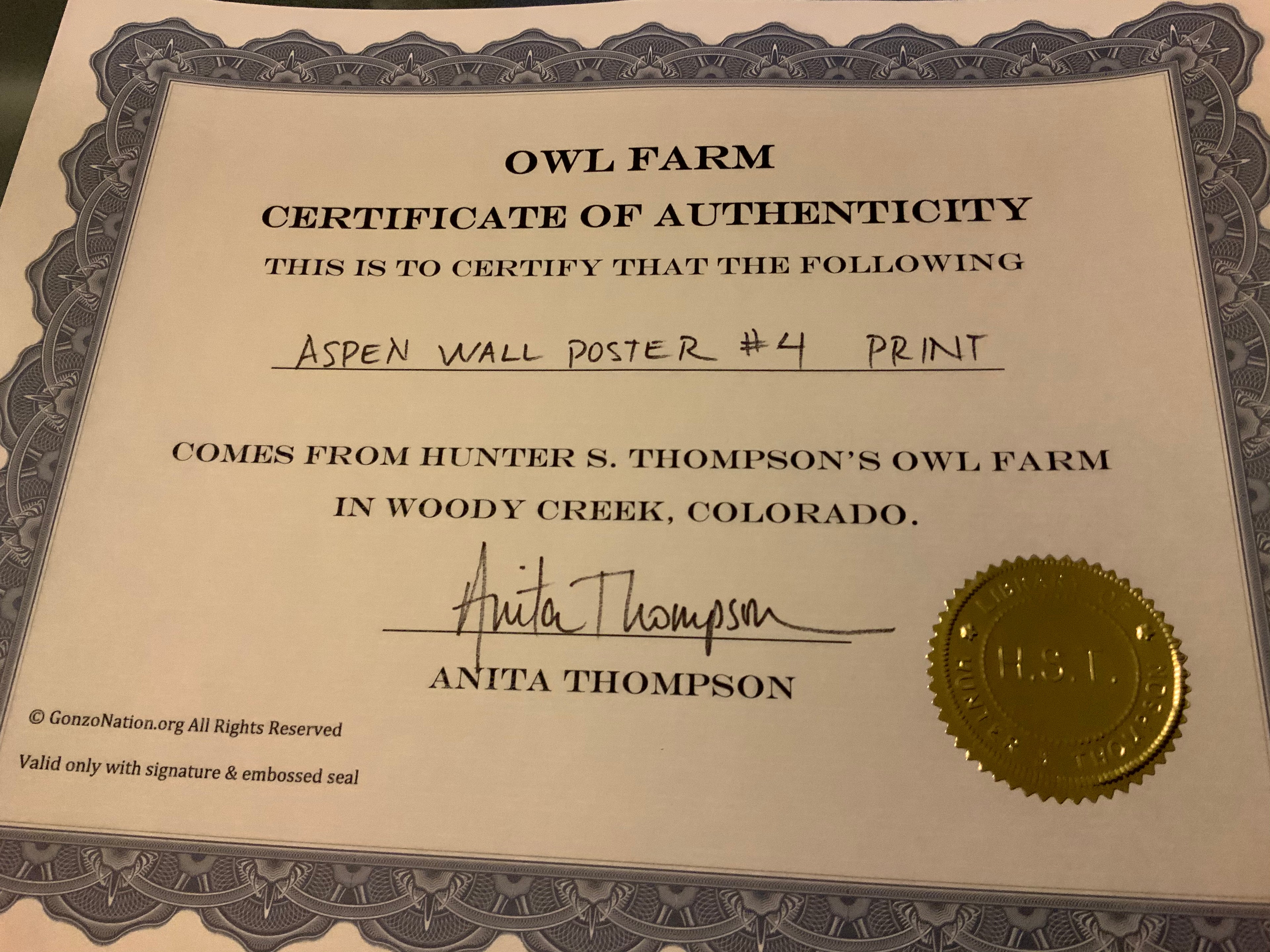 Aspen Wall Poster 4: The American Dream (ORIGINAL PRINT/LITHOGRAPH)