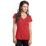 Women's Gonzo Logo Lightweight V-Neck Fitted Red Tee