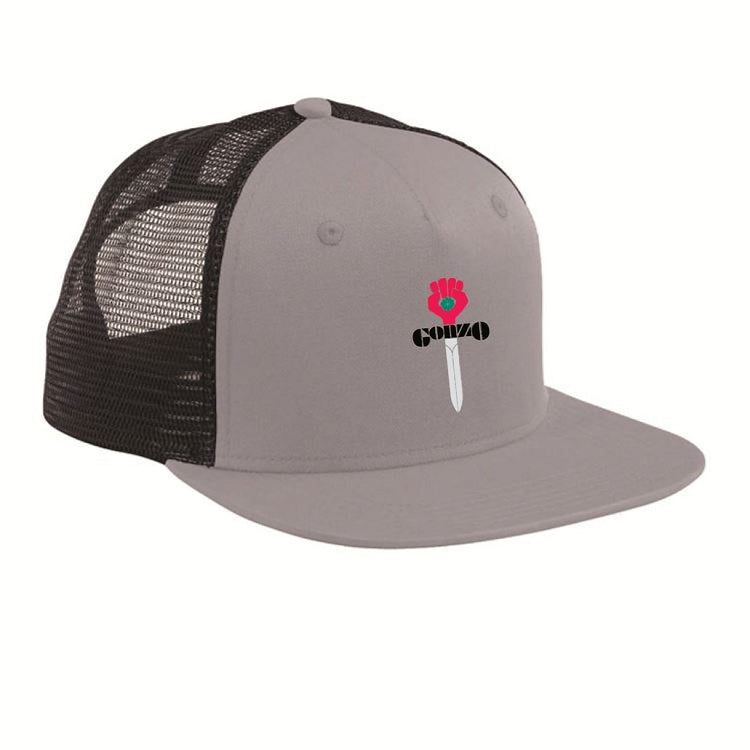 Heliotrope trucker cap. Gonzo embroidered